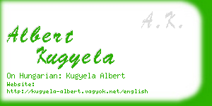 albert kugyela business card